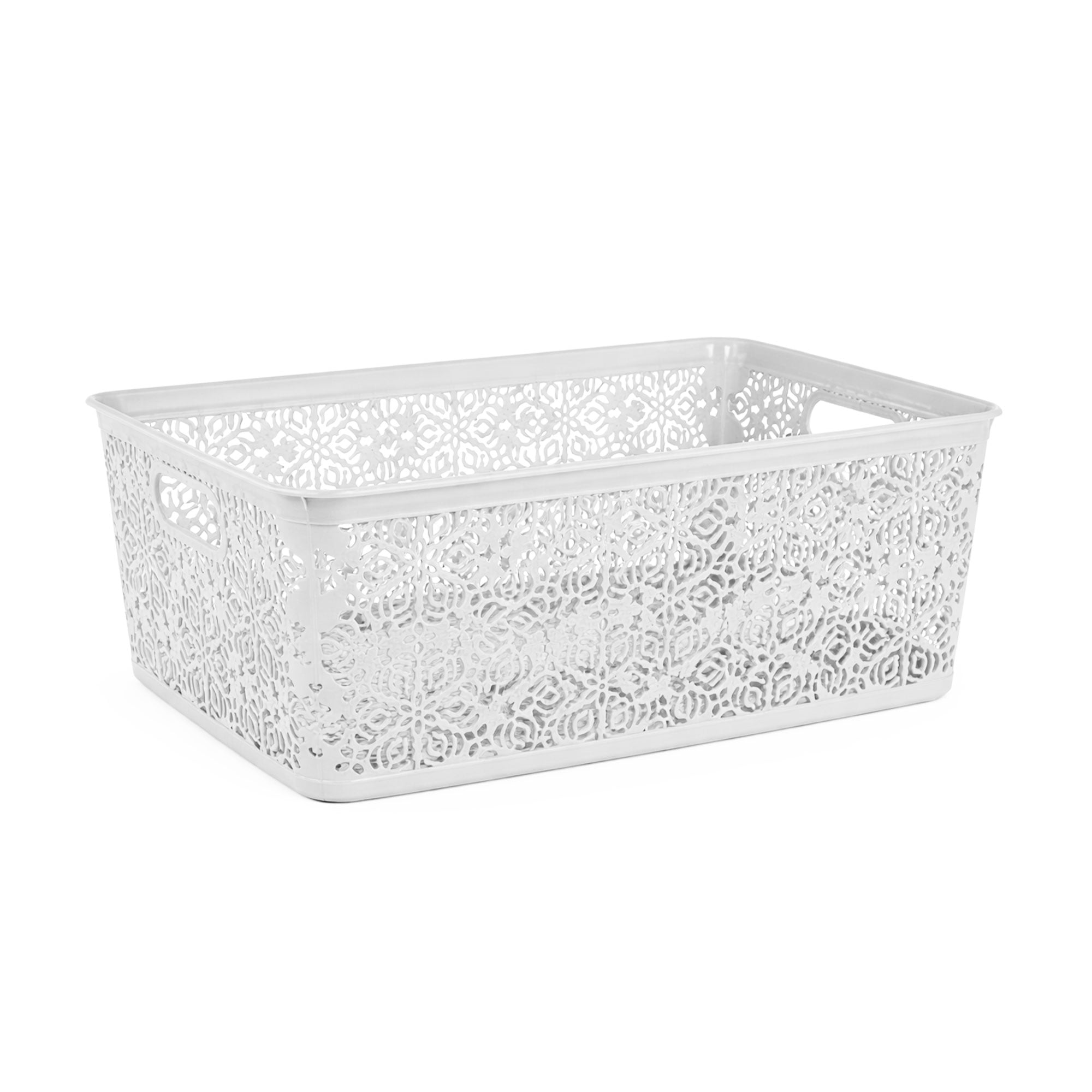 Кошик для зберігання без кришки Violet House 0504 Ажур White, 14.5*25.5*37 см, 14 л
