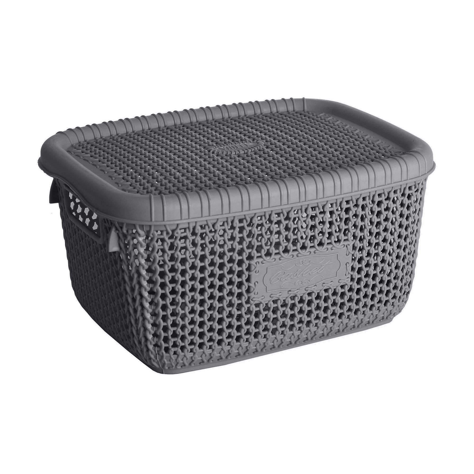 Кошик для зберігання з кришкою Violet House 1009 Віолетта Anthracite, 14*21*27 см, 5 л (1009 Виолетта Antracite с/кр. 5 л)